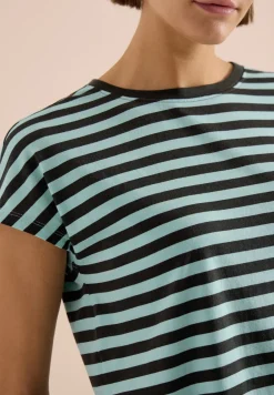 Shirt met boothals en strepen