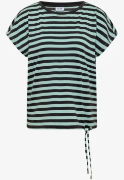 Shirt met boothals en strepen