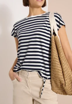 Shirt met boothals en strepen