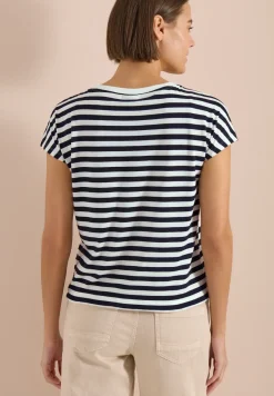 Shirt met boothals en strepen