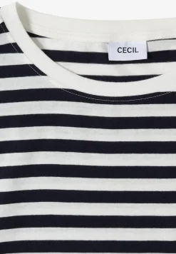 Shirt met boothals en strepen