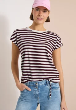 Shirt met boothals en strepen
