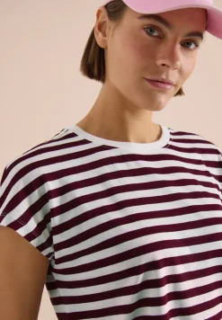 Shirt met boothals en strepen