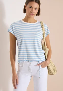 Shirt met boothals en strepen