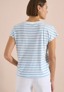 Shirt met boothals en strepen