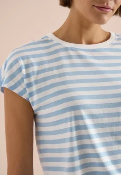 Shirt met boothals en strepen