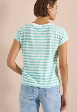 Shirt met boothals en strepen