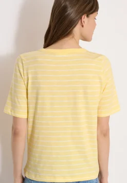 Shirt met boothals en strepen