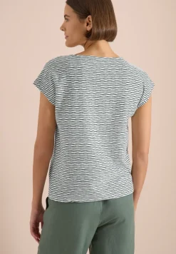 Shirt met boothals en strepen