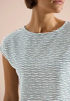 Shirt met boothals en strepen