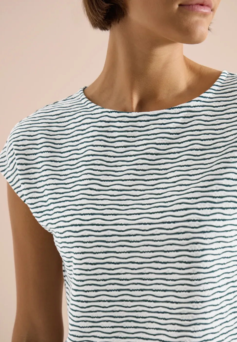 Shirt met boothals en strepen