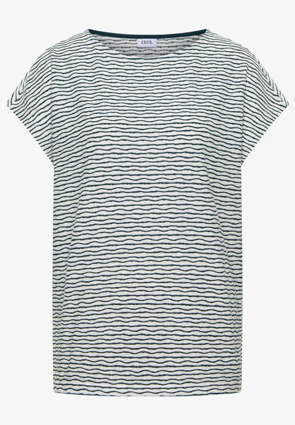 Shirt met boothals en strepen