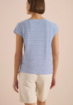Shirt met boothals en strepen