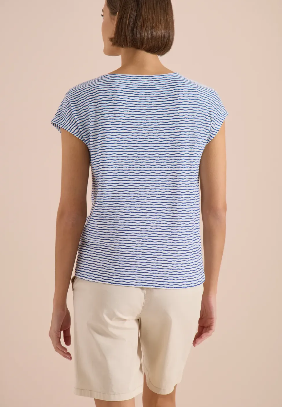 Shirt met boothals en strepen