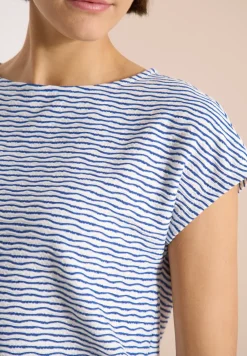 Shirt met boothals en strepen
