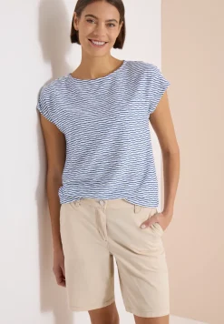 Shirt met boothals en strepen