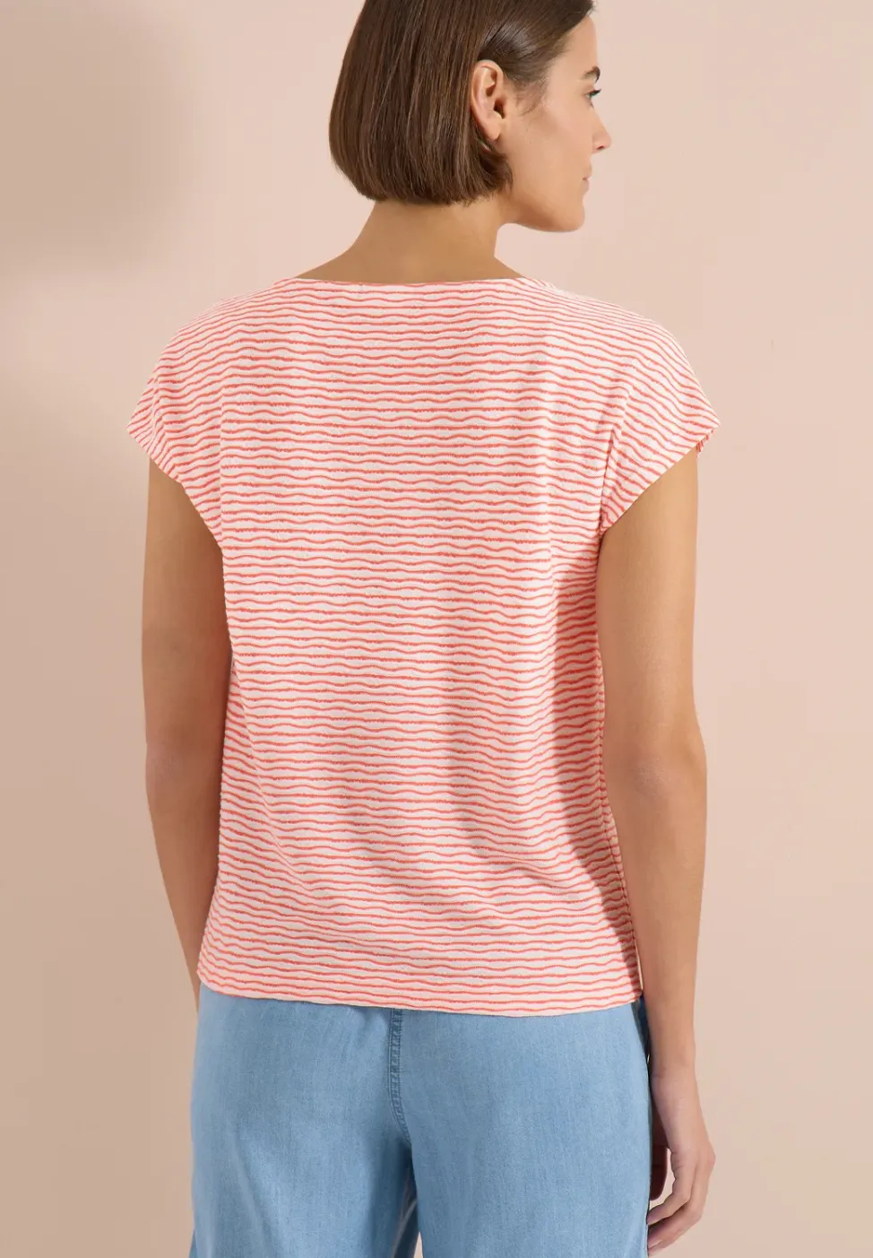 Shirt met boothals en strepen