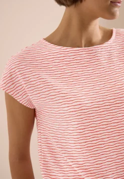 Shirt met boothals en strepen