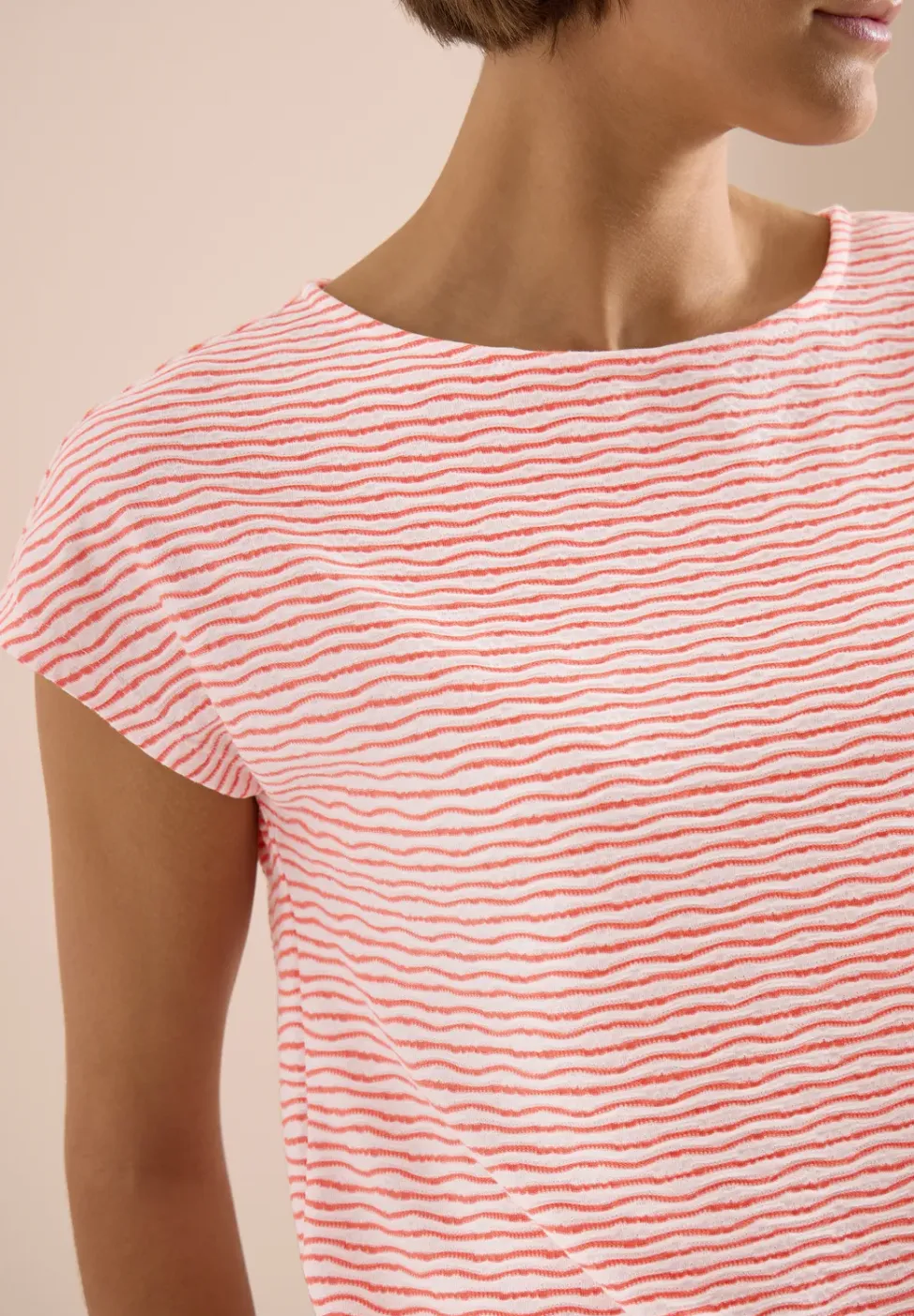 Shirt met boothals en strepen