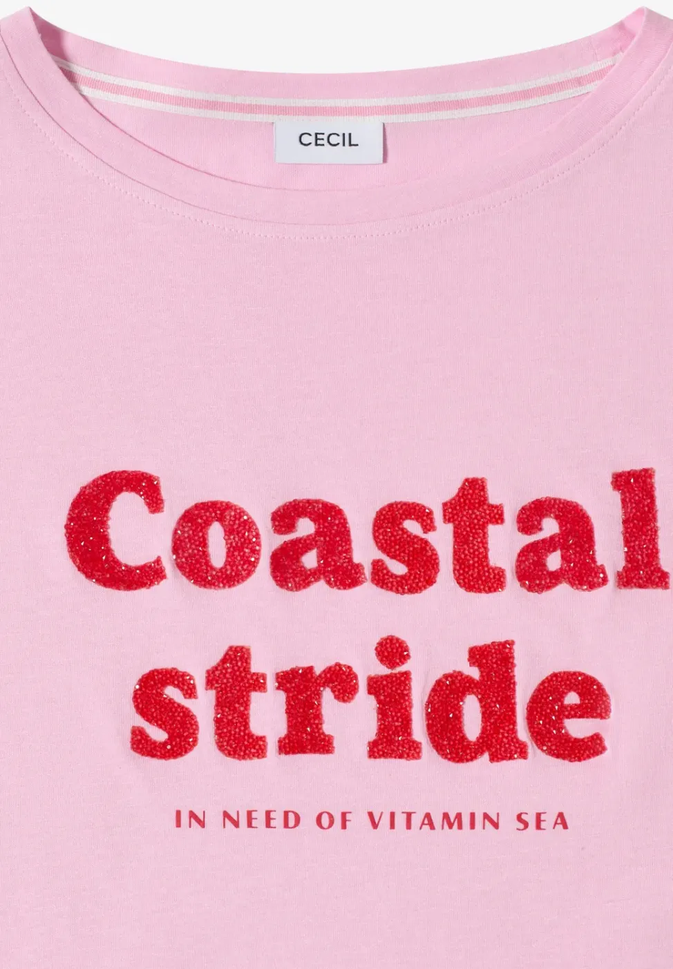 Shirt met boothals en tekstopdruk