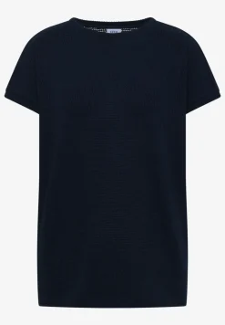 Shirt met boothals in ajour-look
