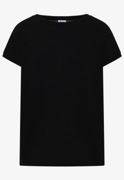 Shirt met boothals in ajour-look