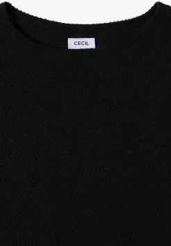 Shirt met boothals in ajour-look
