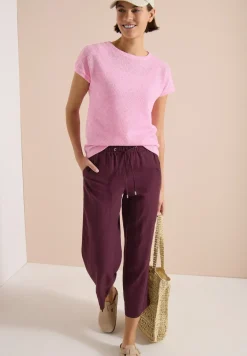 Shirt met boothals in ajour-look