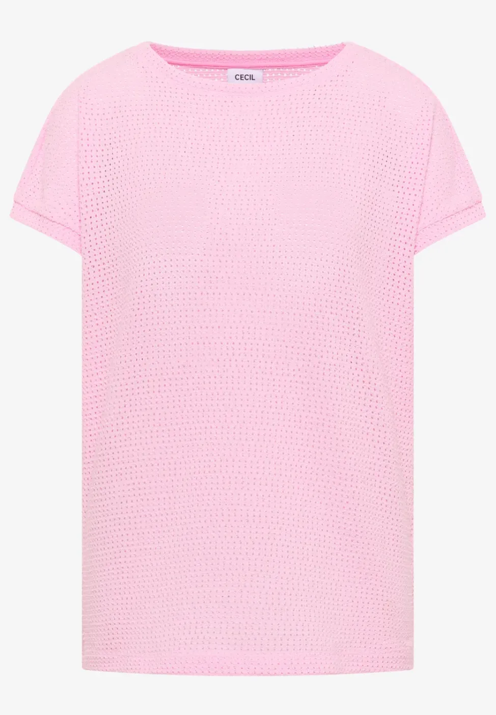 Shirt met boothals in ajour-look