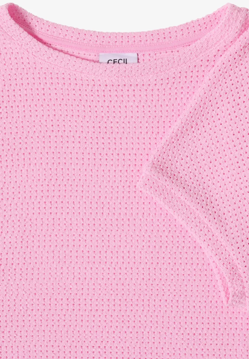 Shirt met boothals in ajour-look
