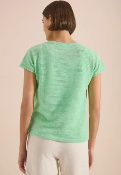 Shirt met boothals in ajour-look
