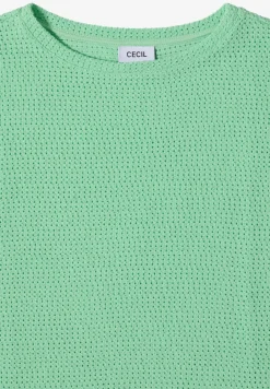 Shirt met boothals in ajour-look