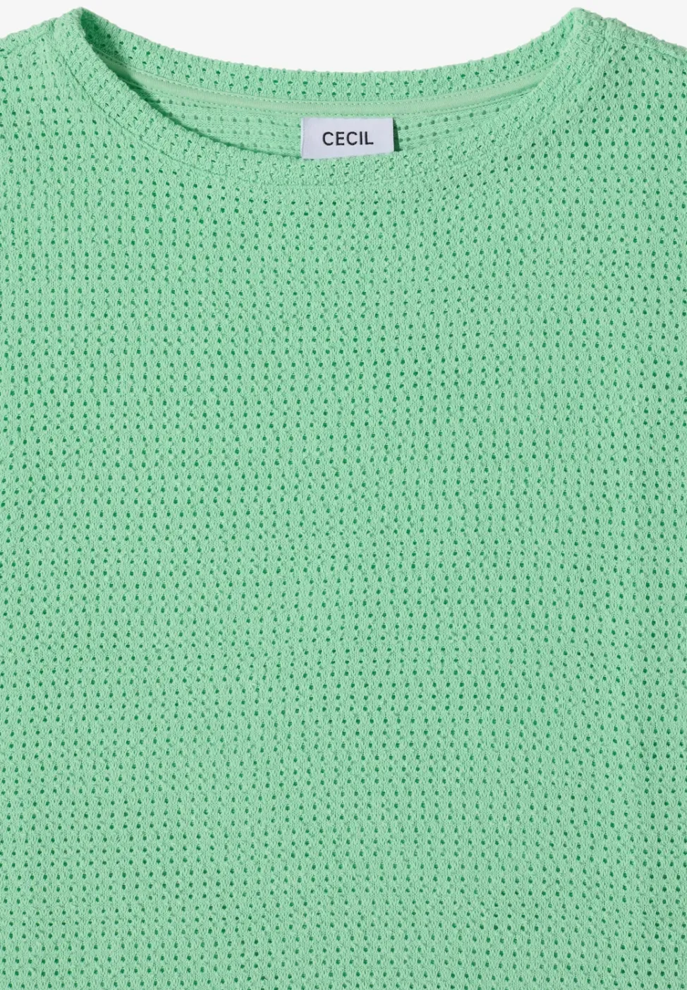 Shirt met boothals in ajour-look