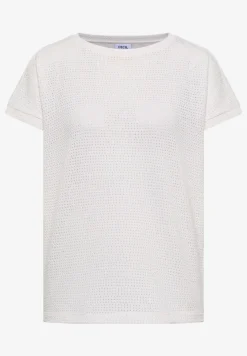 Shirt met boothals in ajour-look