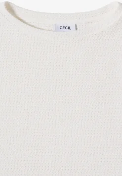 Shirt met boothals in ajour-look