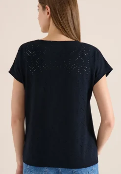 Shirt met boothals in ajour look
