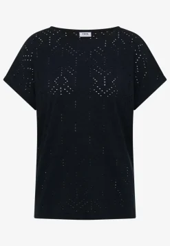Shirt met boothals in ajour look