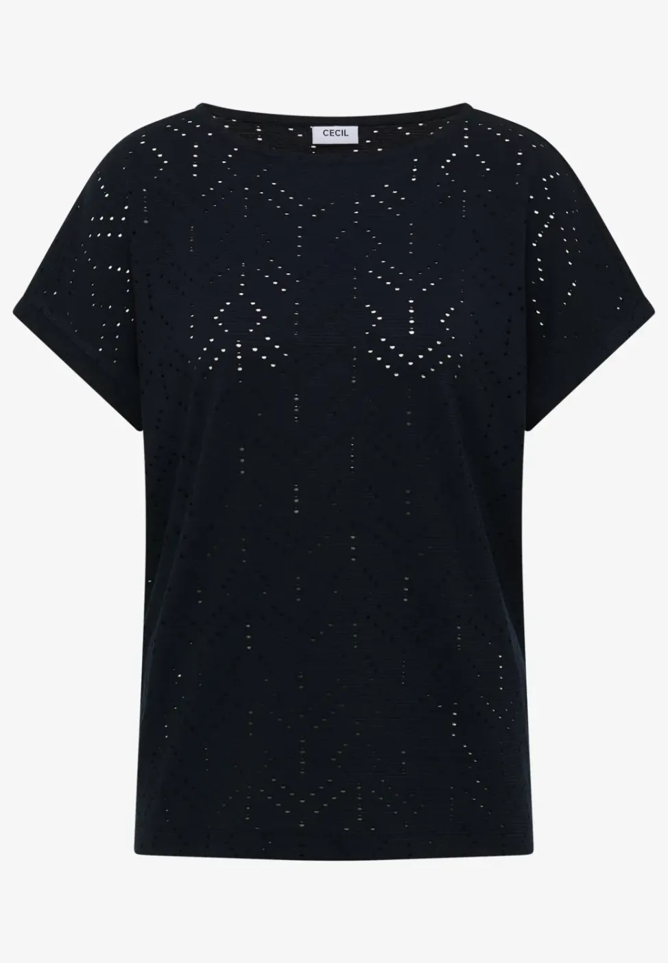Shirt met boothals in ajour look