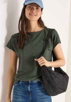 Shirt met boothals in ajour look