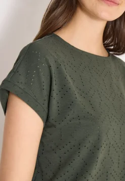 Shirt met boothals in ajour look