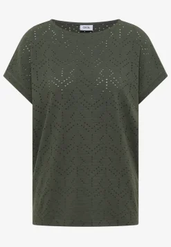 Shirt met boothals in ajour look