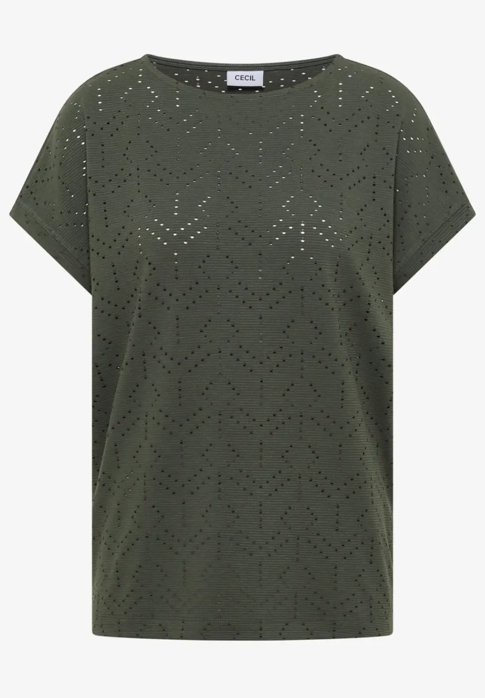 Shirt met boothals in ajour look