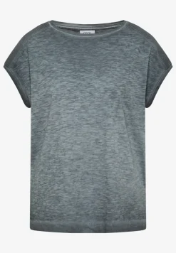 Shirt met boothals in garment-dyed look