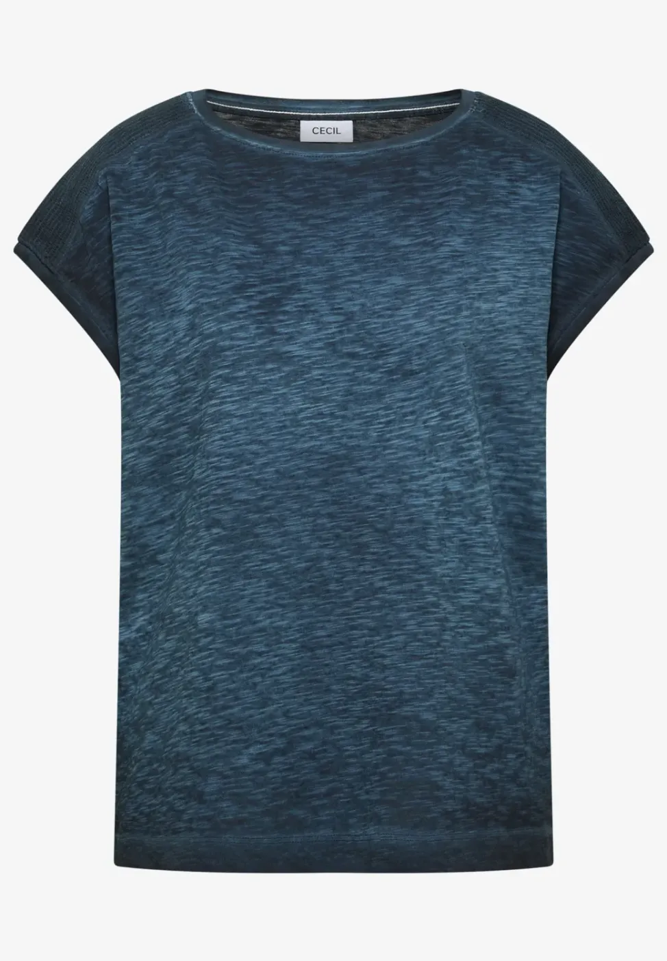 Shirt met boothals in garment-dye look