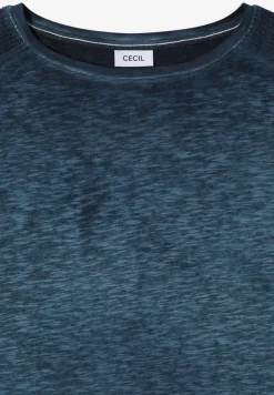 Shirt met boothals in garment-dye look