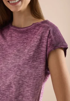 Shirt met boothals in garment-dye look