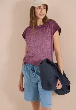 Shirt met boothals in garment-dye look