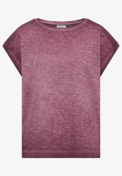 Shirt met boothals in garment-dye look