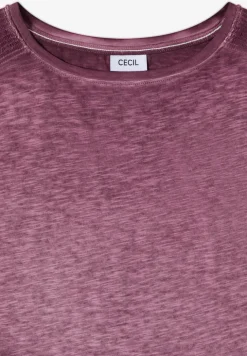 Shirt met boothals in garment-dye look