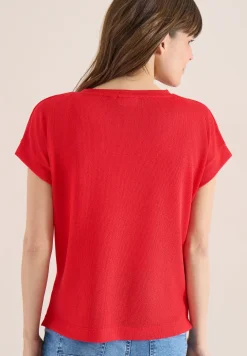 Shirt met boothals in gebreide look